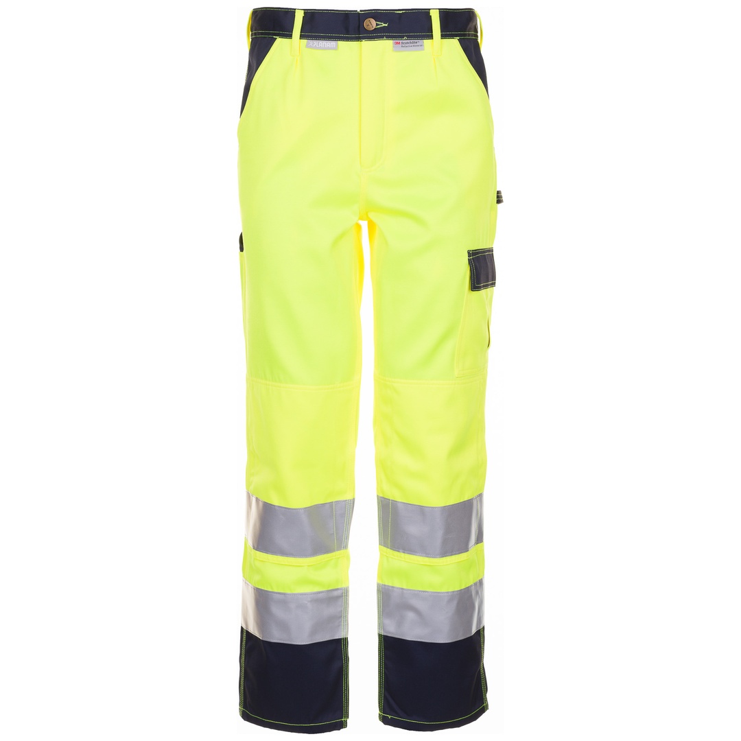Planam Warnschutz Bundhose zweifarbig Gr. 42 gelb/marine