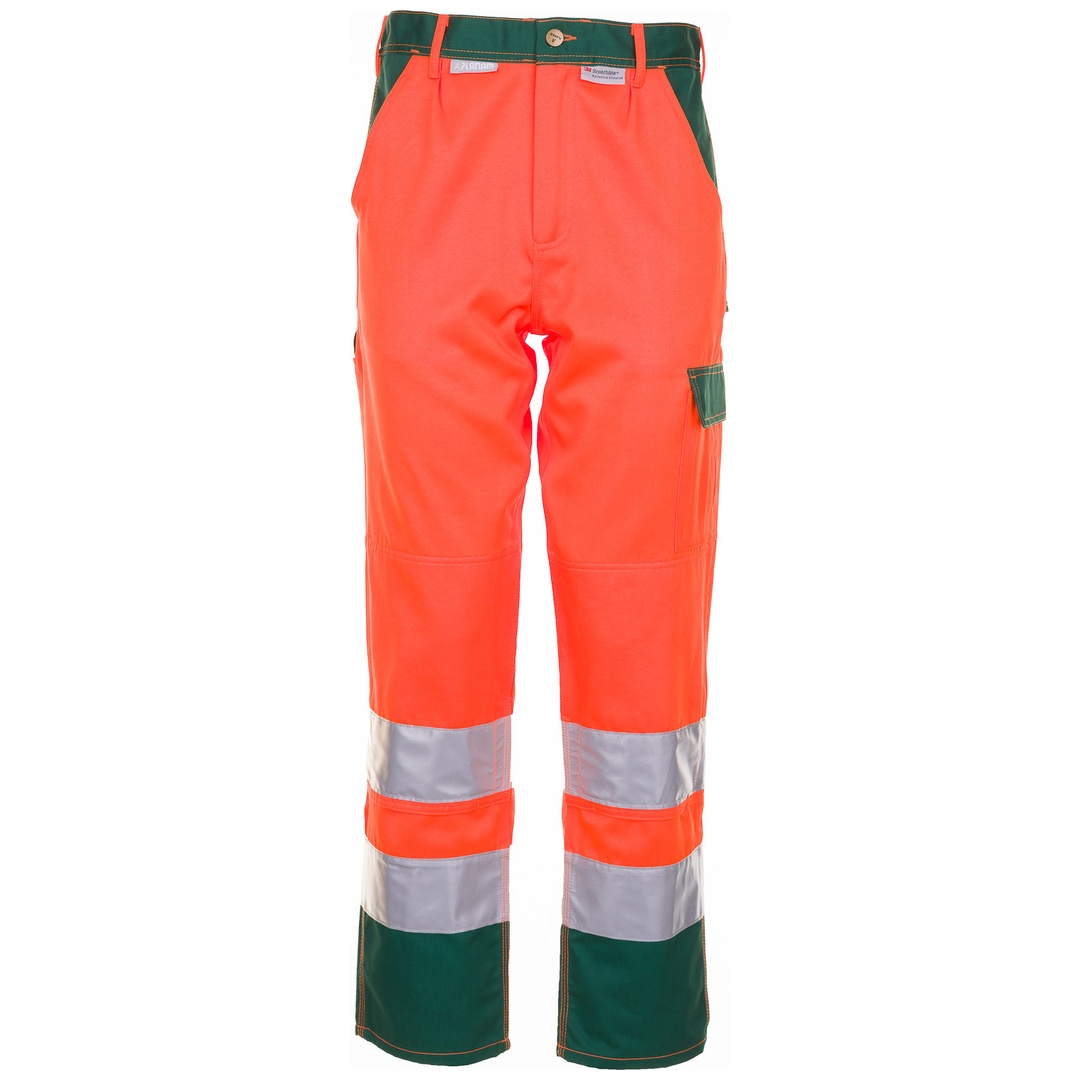 Planam Warnschutz Bundhose zweifarbig Gr. 54 orange/grün