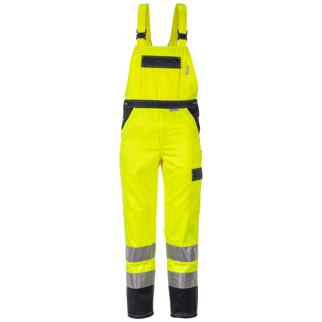 Planam Warnschutz Latzhose zweifarbig Gr. 68 gelb/marine