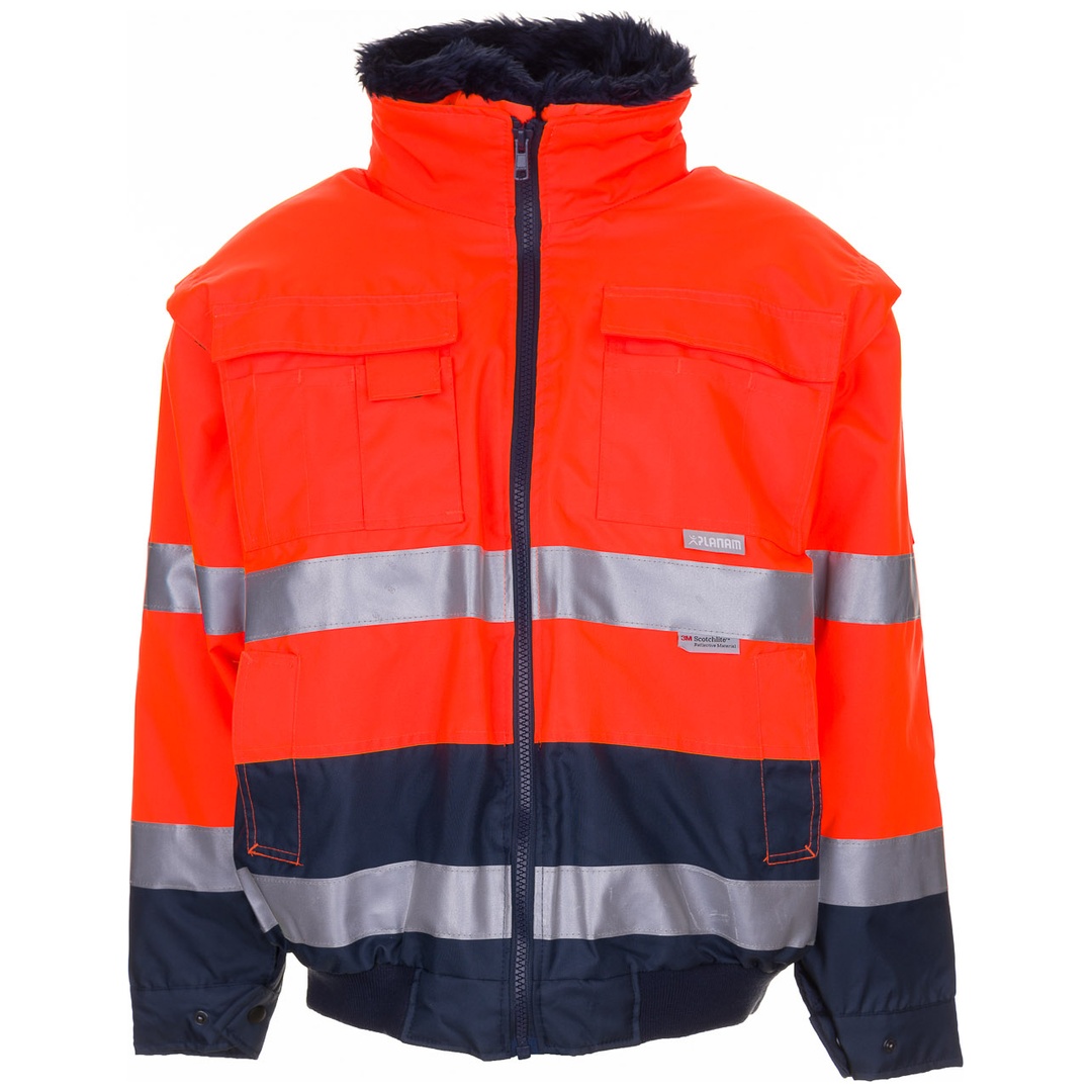 Planam Warnschutz Comfortjacke 2046 Gr. S orange/marine