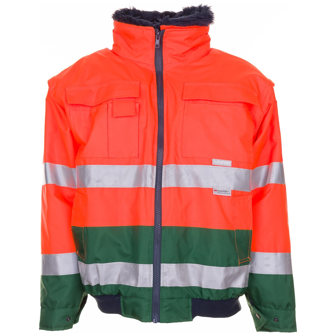 Planam Warnschutz Comfortjacke 2048 Gr. XL orange/grün