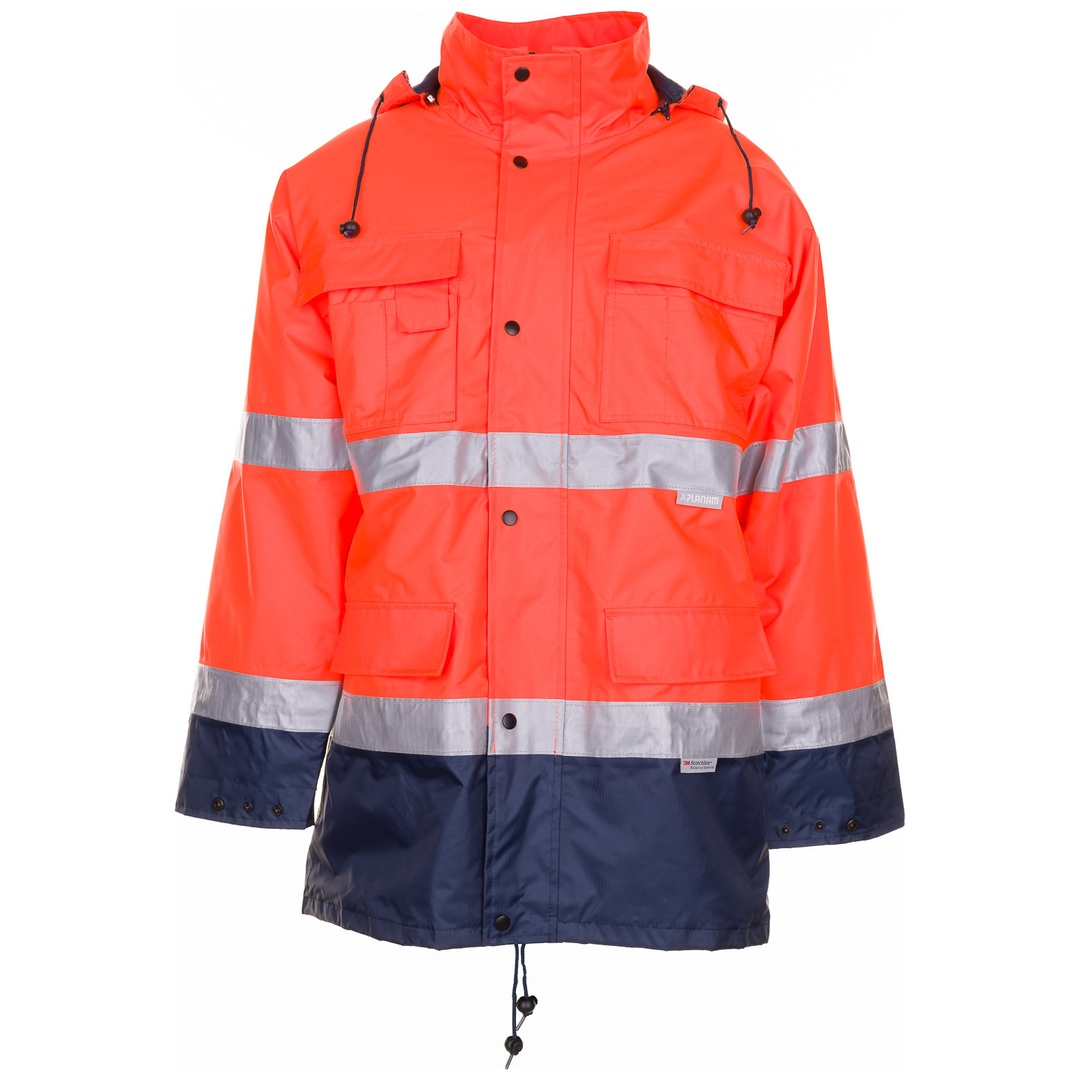 Planam Warn-Wetterschutz Parka 2056 Gr. 8XL orange/marine