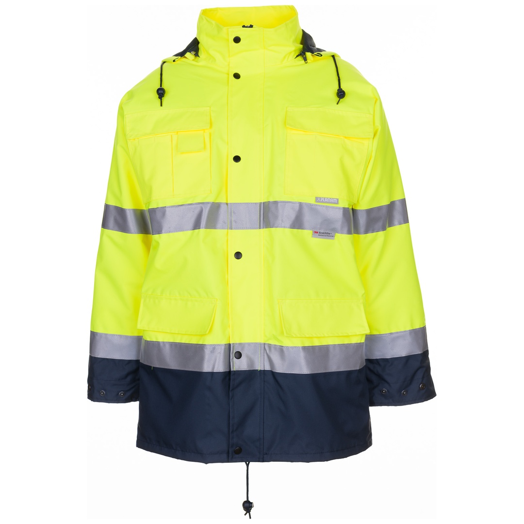 Planam Warn-Wetterschutz Parka 2057 Gr. L gelb/marine
