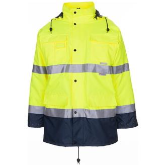 Planam Warn-Wetterschutz Parka 2057 Gr. 2XL gelb/marine