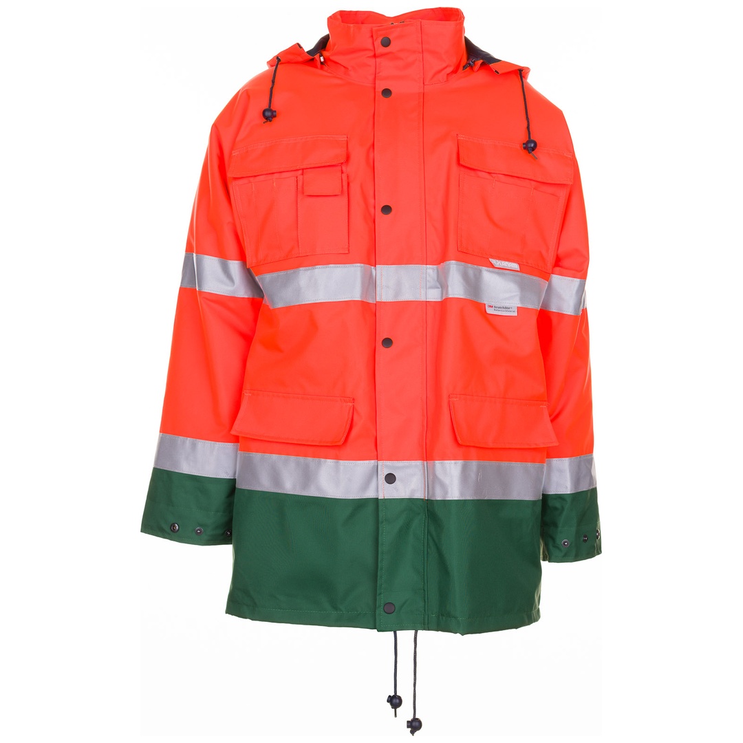 Planam Warn-Wetterschutz Parka 2058 Gr. 4XL orange/grün