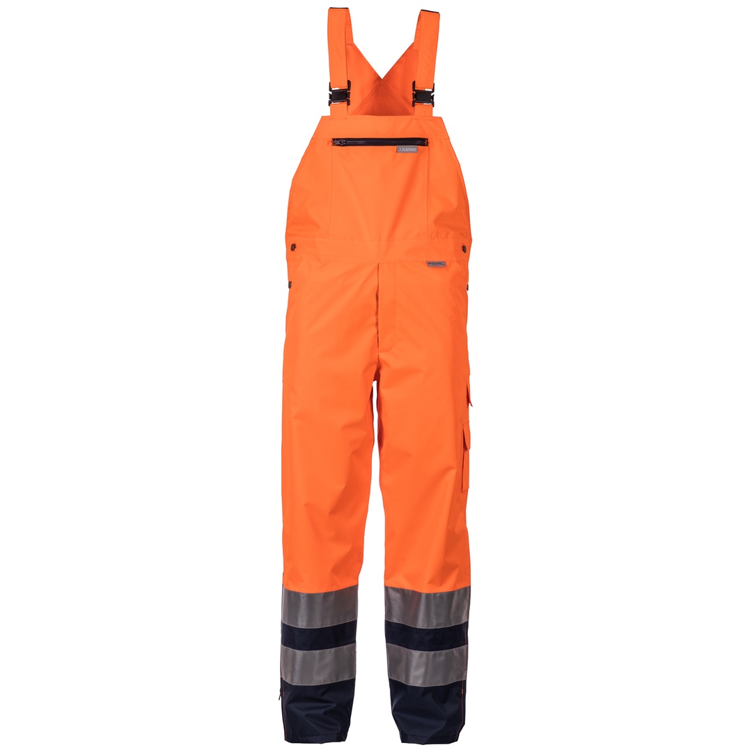 Planam Warnschutz Regenlatzhose 2066 Gr. M orange/marine