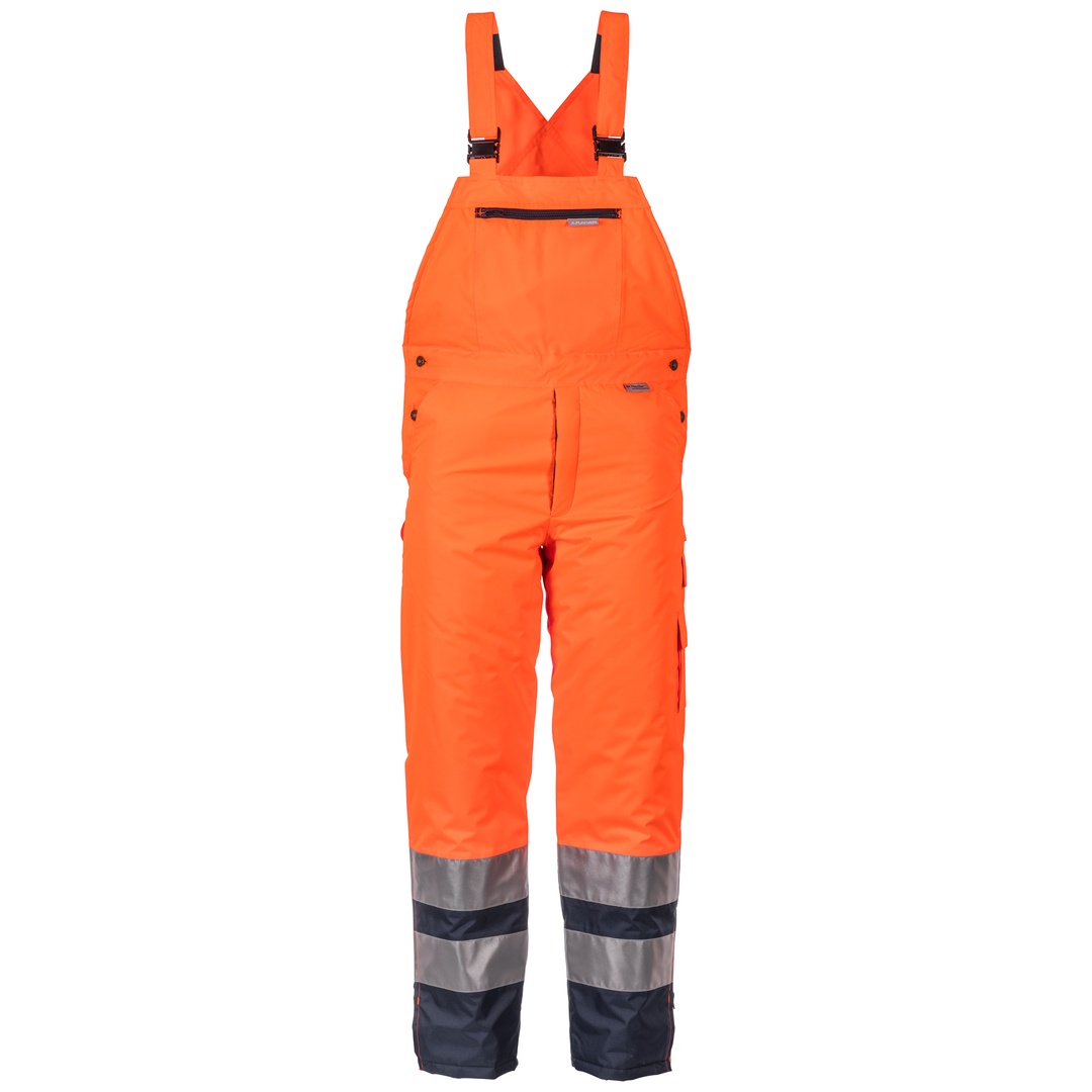 Planam Warnschutz Winterlatzhose zweifarbig Gr. 4XL orange/marine