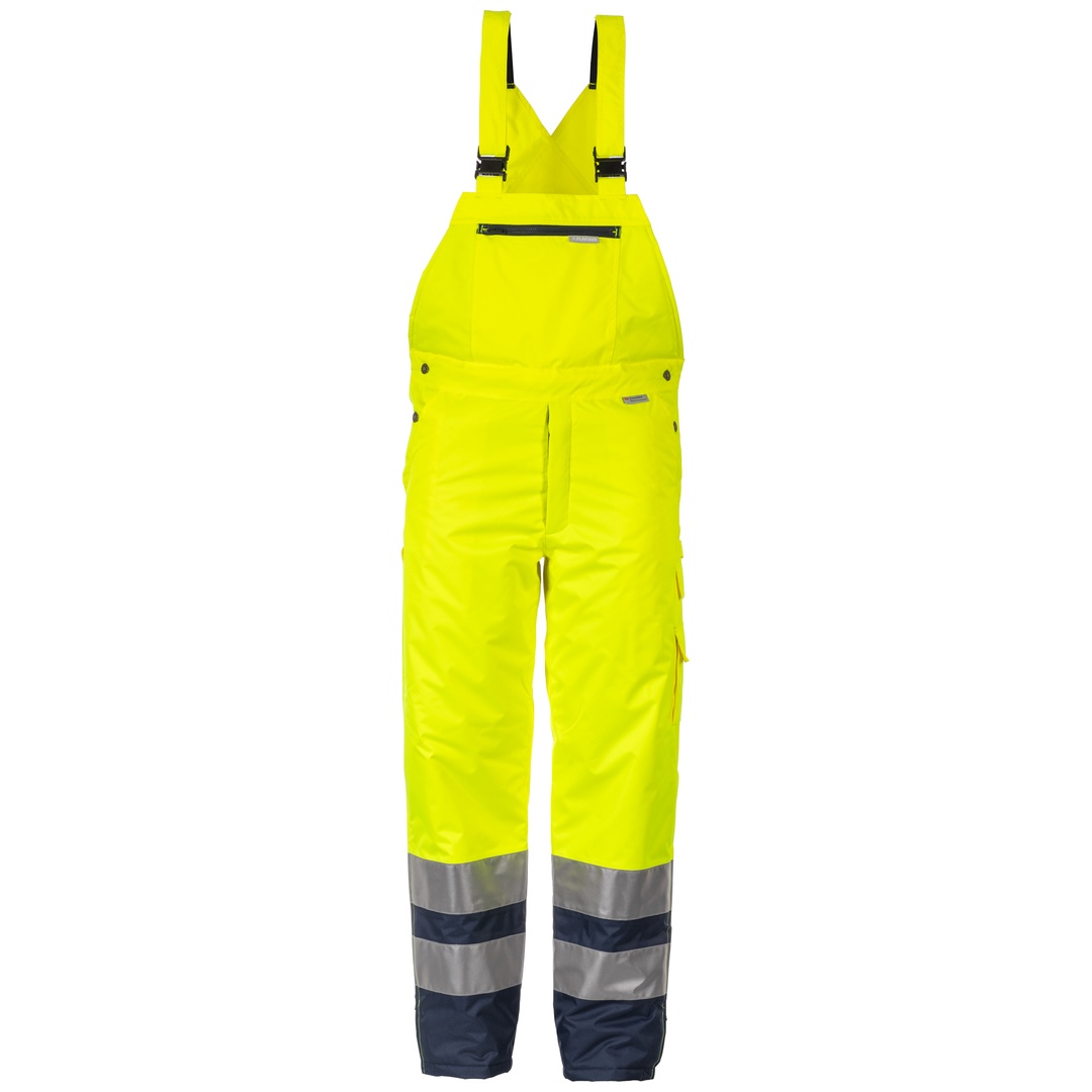 Planam Warnschutz Winterlatzhose zweifarbig Gr. L gelb/marine