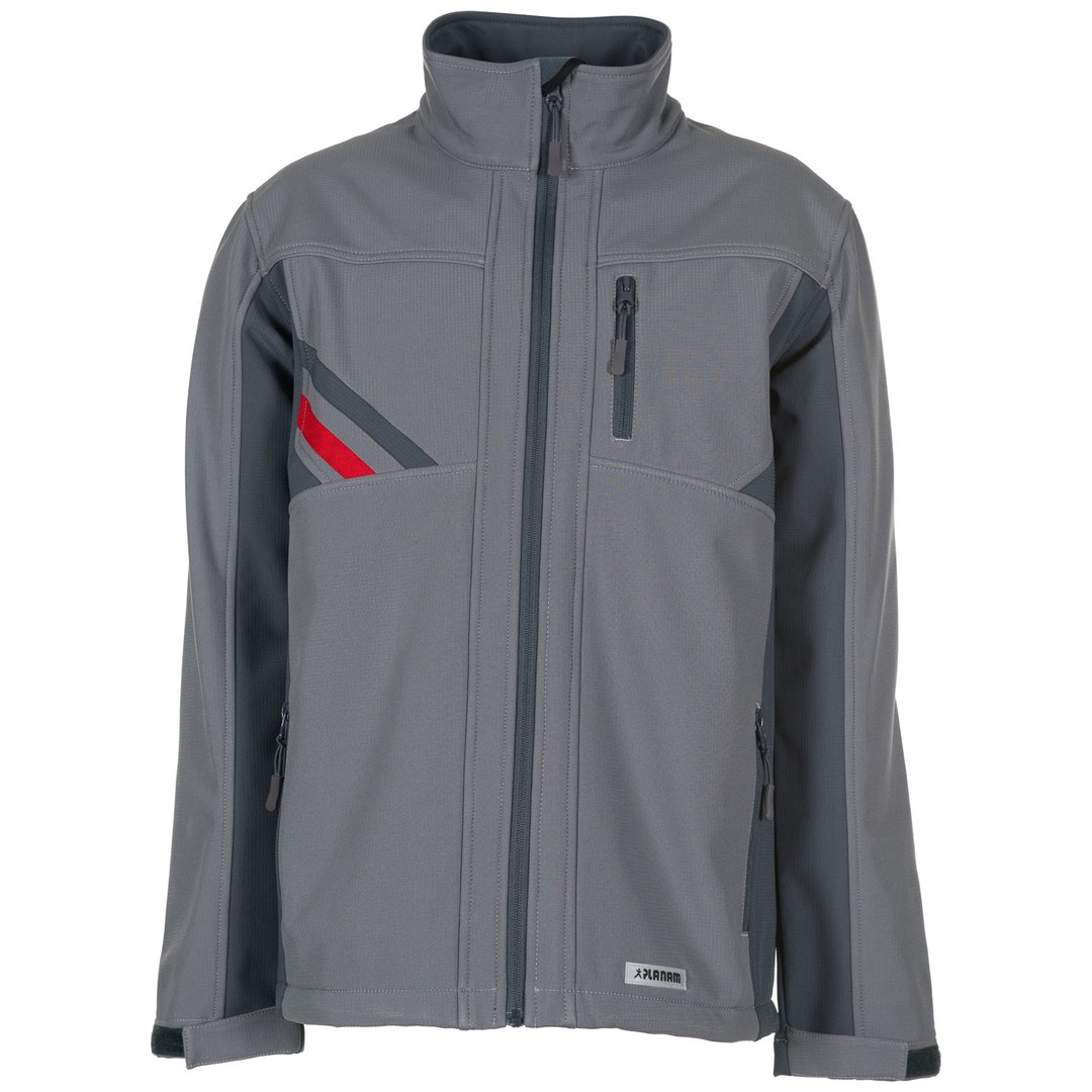 Planam Softshelljacke Highline Gr. XL zink/schiefer/rot