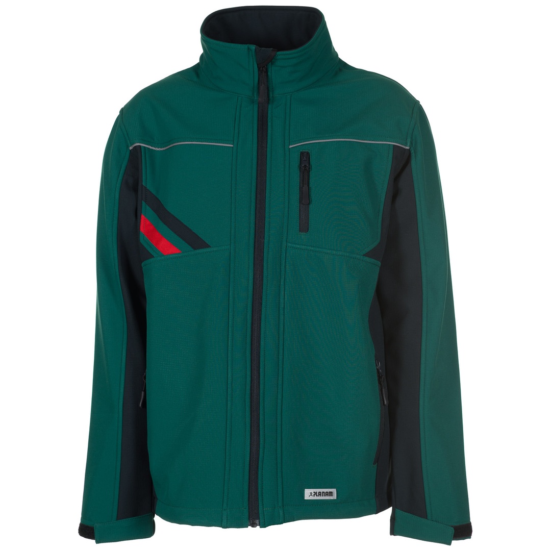 Planam Softshelljacke Highline Gr. L grün/schwarz/rot