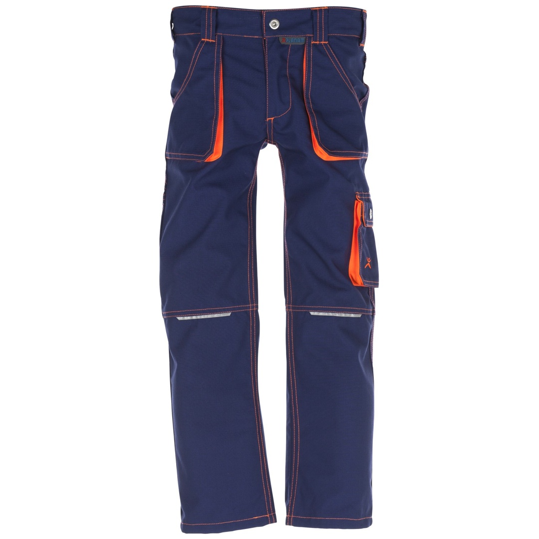 Planam Kinder-Bundhose Gr. 122/128 marine/orange