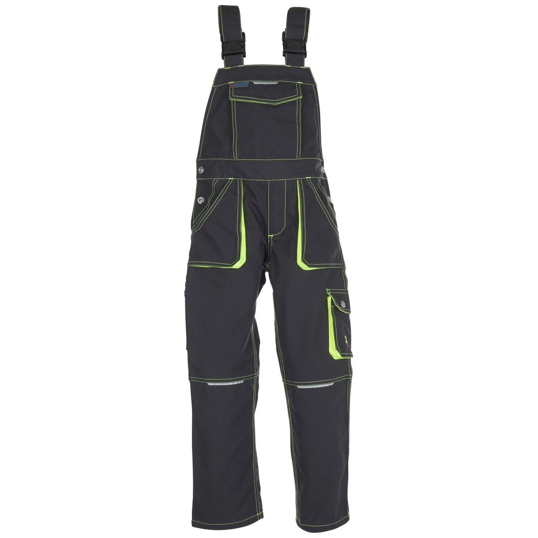 Planam Kinder-Latzhose zweifarbig Gr. 146/152 anthrazit/gelb