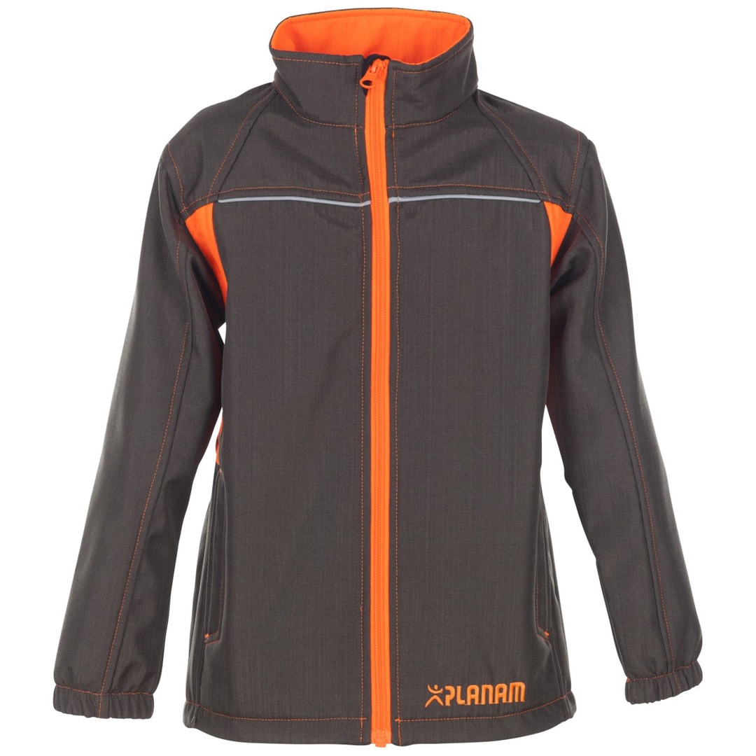 Planam Softshelljacke Kinder Gr. 134/140 oliv/orange