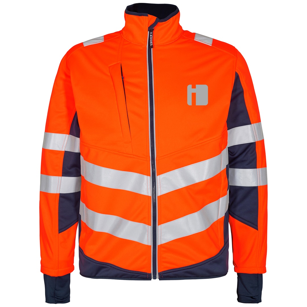 George Bähr-ENGEL Warnschutz Softshell Jacke Safety 1158-237-10165 Gr. XL orange/blue ink