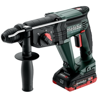 Metabo Akku-Kombihammer KH 18 LTX 24, incl. 2x Akku LiHD 4 Ah, Ladegerät, Zubehör, metaBOX