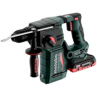 Metabo Akku-Kombihammer KH 18 LTX BL 24, incl. 2x Akku LiHD 4 Ah, Ladegerät, Zubehör, metaBOX