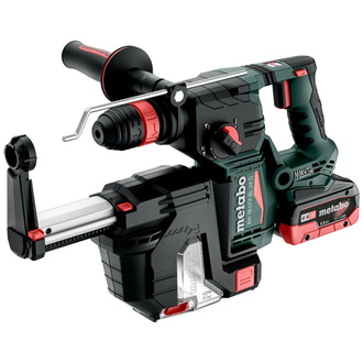 Metabo Akku-Kombihammer KH 18 LTX BL 24 Q Set ISA, incl. 2x Akku LiHD 5,5 Ah, Schnellladegerät, Staubabsaugung, Zubehör, metaBOX