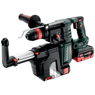 Metabo Akku-Kombihammer KH 18 LTX BL 28 Q Set ISA, incl. 2x Akku LiHD 5,5 Ah, Schnellladegerät, Staubabsaugung, Zubehör, metaBOX