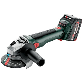 Metabo Akku-Winkelschleifer W 18 LT BL 11-125, metaBOX 165 L, 18V 2x4Ah Li-Power + ASC 55