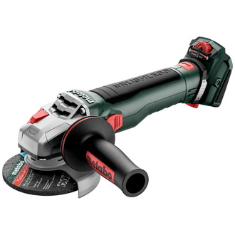 Metabo Akku-Winkelschleifer WVB 18 LT BL 11-115 Quick, mit Bremse, Drehzahlregelung, Schnellspannmutter, drehbarem Akkupack, metaBOX 165 L