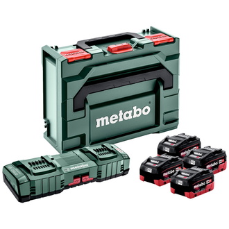 Metabo Basis-Set 4x LiHD 10Ah + ASC 145 DUO + metaBOX,