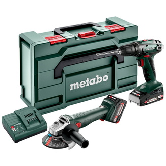 Metabo Akku Combo Set 2.4.3 18 V, BS 18 + W 18 L 9-125, metaBOX 165 L