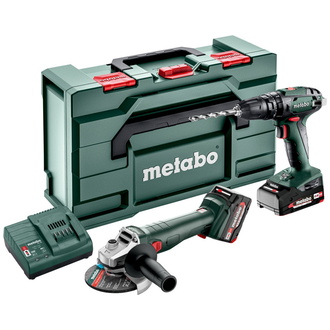 Metabo Akku Combo Set 2.4.4 18 V, SB 18 + W 18 L 9-125, metaBOX 165 L