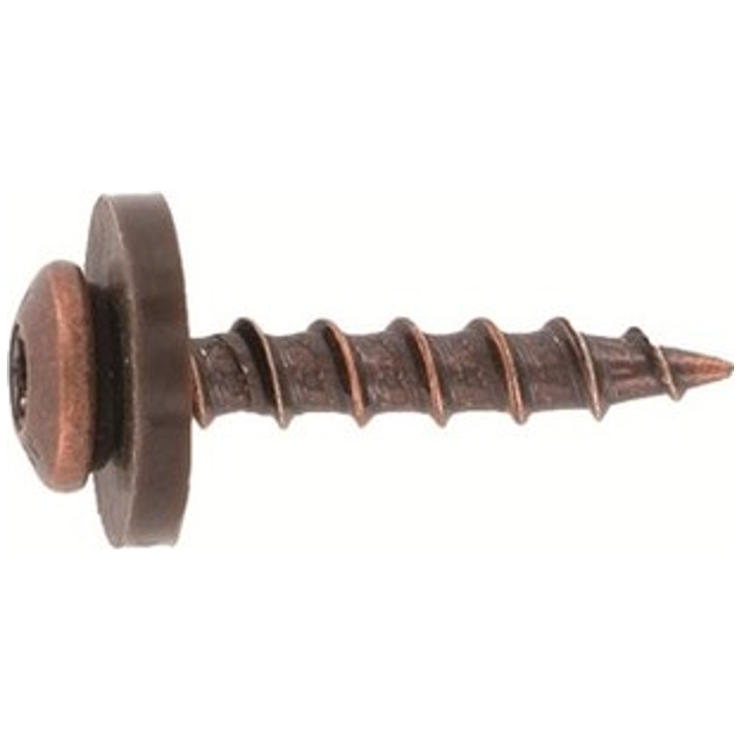 Reidl Fensterbankschraube m. Polyamidscheibe braun, 3,9x19mm, TX, A2 blank, Holzgewinde, Grobgewinde, Grobgewinde