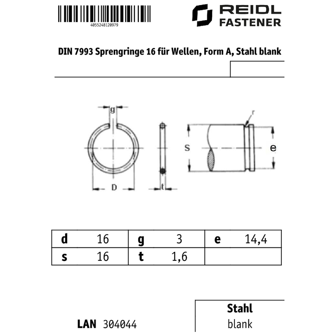Contorion Dichtring DIN 7993 Federstahl-Draht A 60 S 50 Stk