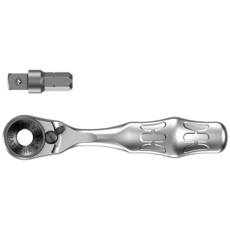 Wera 8001 A Zyklop Mini 1 SB Bit-Ratsche 1/4", mit 1/4"-Antrieb, 2-tlg.