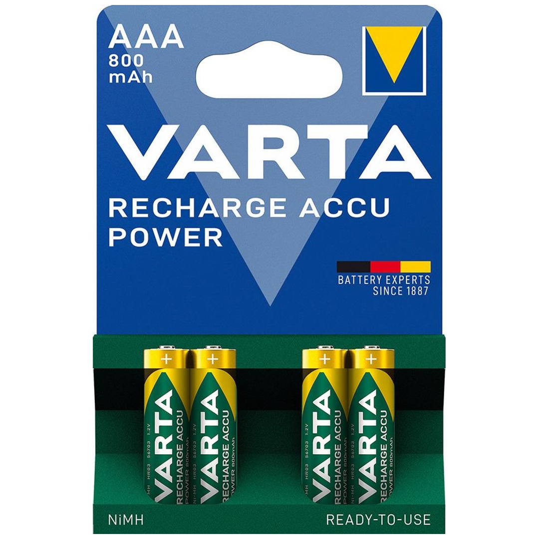 VARTA Batterie Recharge Accu Power AAA, 800 mAh, NiMh