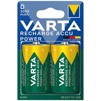 VARTA Batterie Recharge Akku Power D, 3000 mAh, NiMH