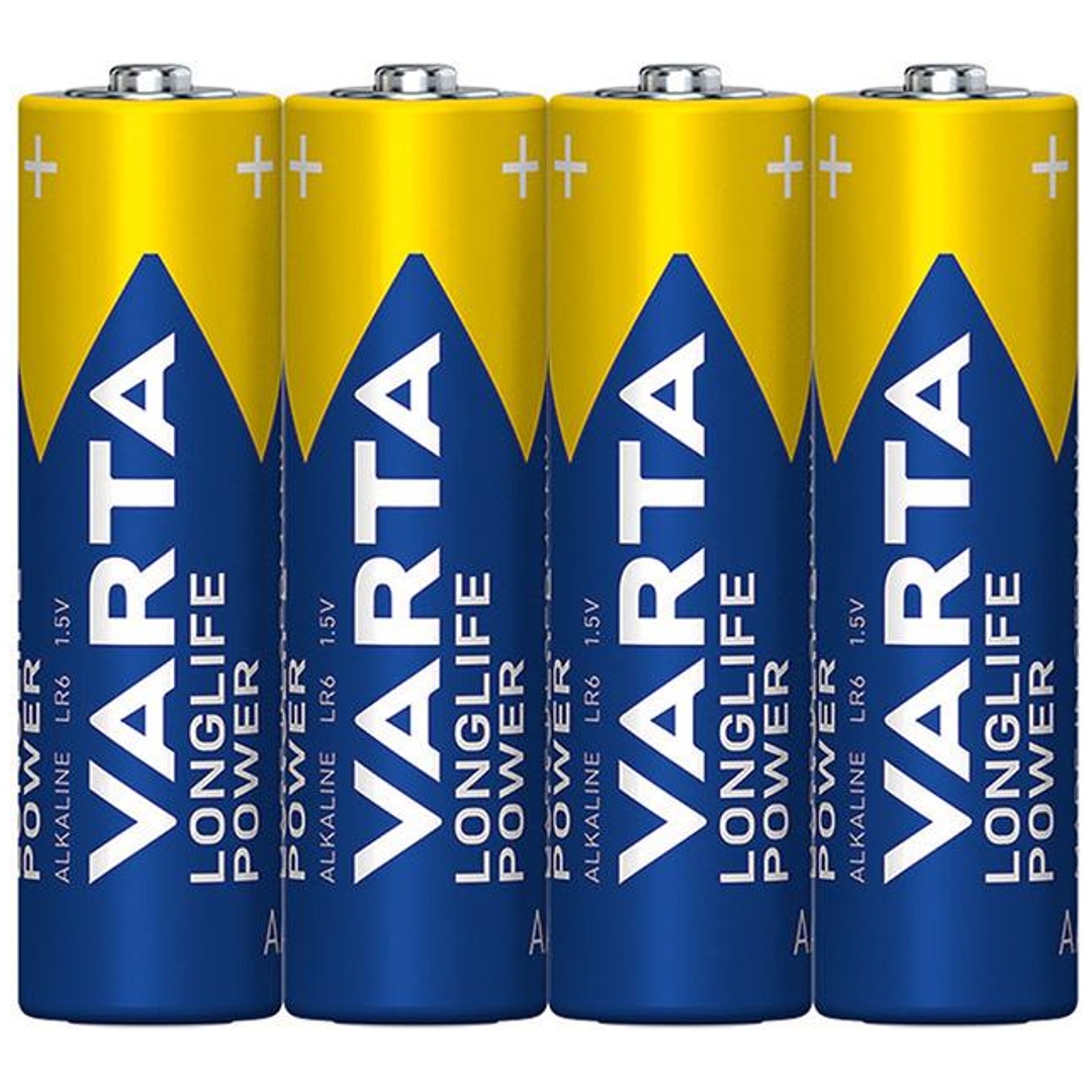 VARTA Batterie LONGLIFE Power Mignon AA, Alkali High Energy AA 4x Fol