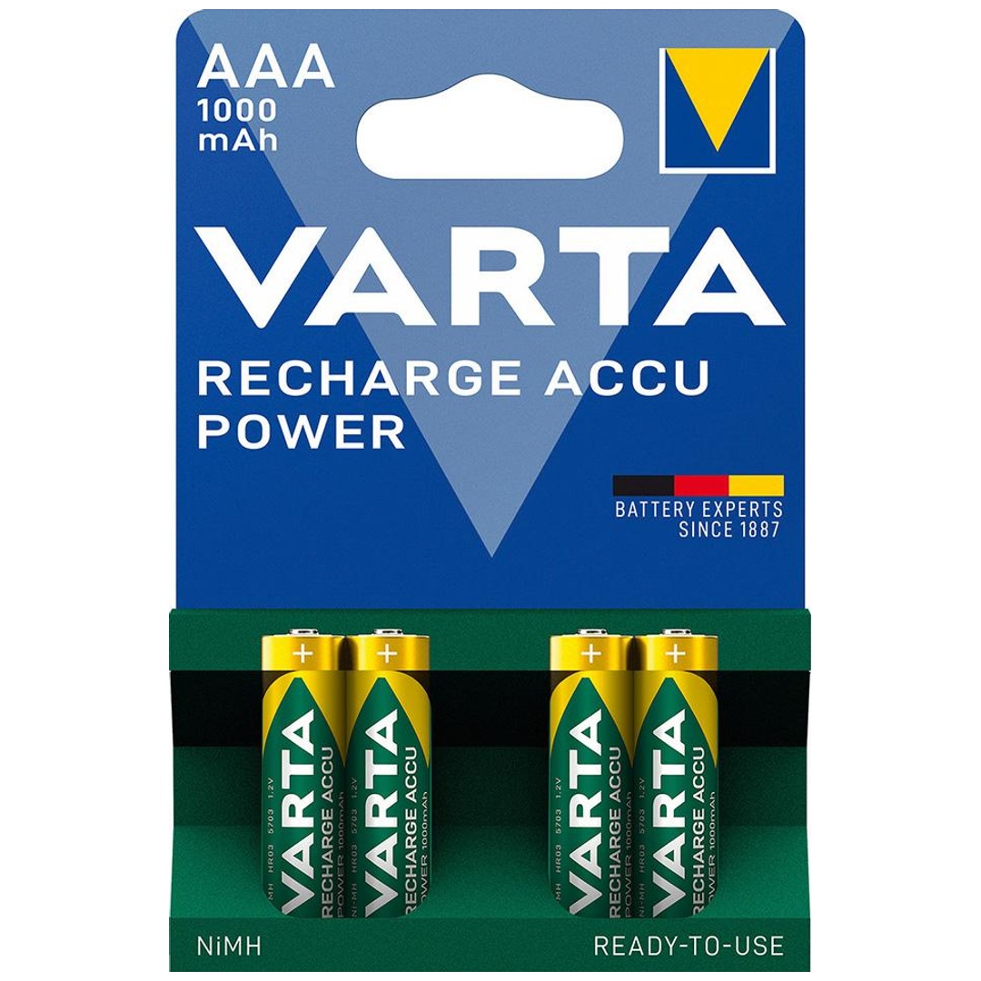 Varta AAA Rechargeable NiMH Battery | 1.2 V 1000 mAh 4-Blister