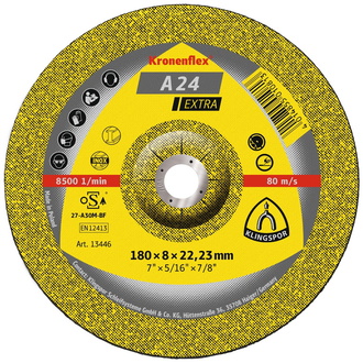 Klingspor A 24 EX Schruppscheiben, 180 x 8 x 22,23 mm gekröpft