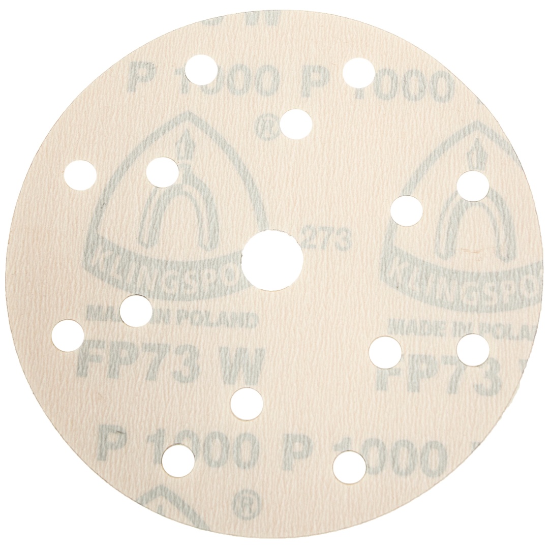 Klingspor FP 73 WK Scheiben kletthaftend wirkstoffbeschichtet, 150 mm, Korn 1500, Lochform GLS47