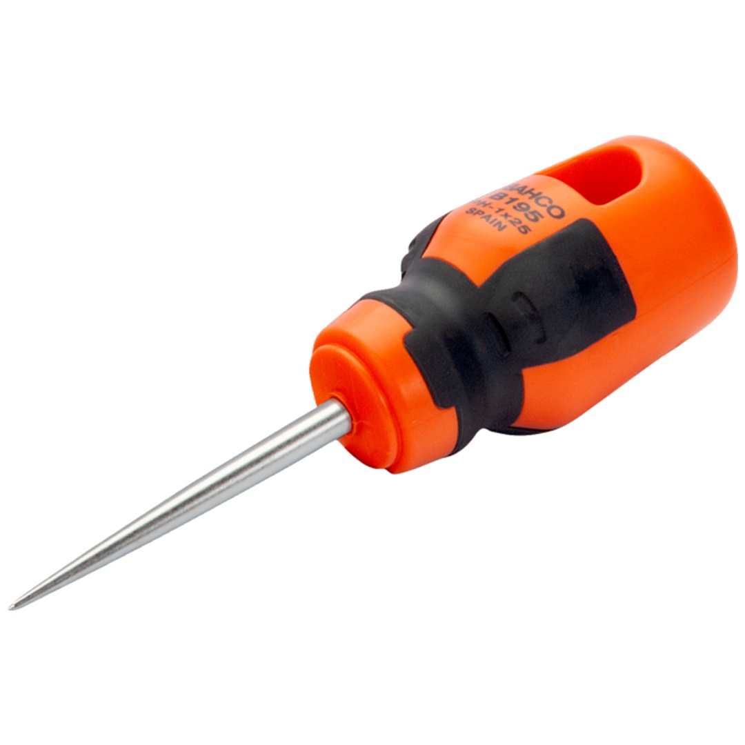 BahcoFIT Ahle mit Schraubendrehergriff, mit kurzem Gummigriff, 6 mm x 50 mm