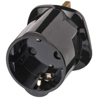 Brennenstuhl Reisestecker / Reiseadapter, Reise-Steckdosenadapter für: England Steckdose und Euro Stecker, schwarz