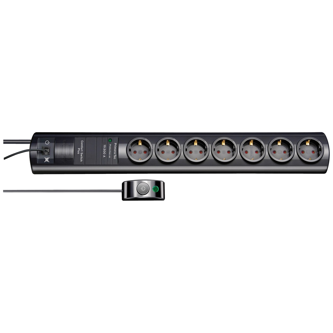 1153300467 protection surtension 7 sortie(s) CA 230 V 2 m Noir, Multiprise