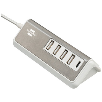 Brennenstuhl estilo USB-Multiladegerät mit 1,5m Textilkabel 4x USB Charger Typ A + 1x Charger Typ C