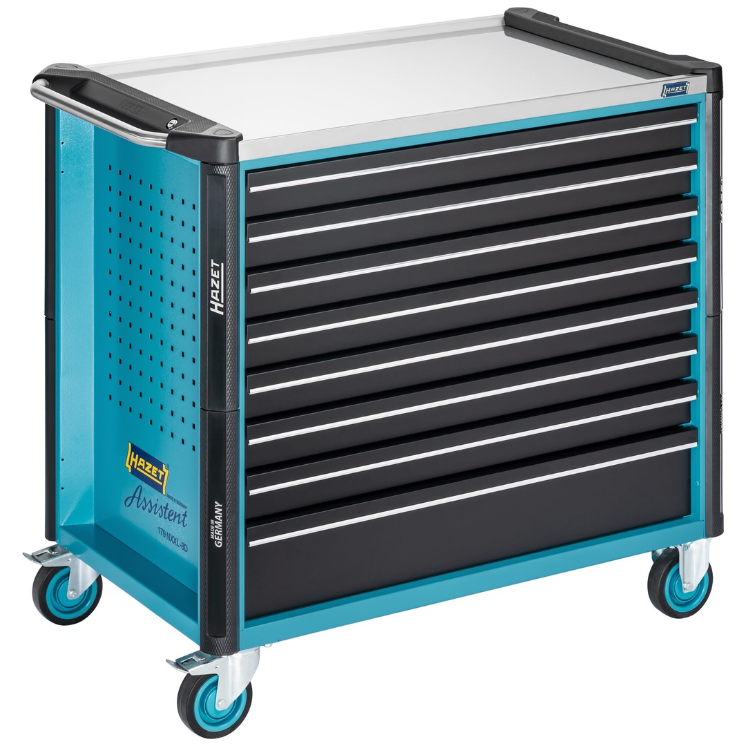 Hazet Werkstattwagen Assistent, (LxBxH) 1133 x 642 x 1020 mm, Schubladen, flach: 7× 81 x 870 x 522 mm, Schubladen, hoch: 1× 166 x 870 x 522 mm