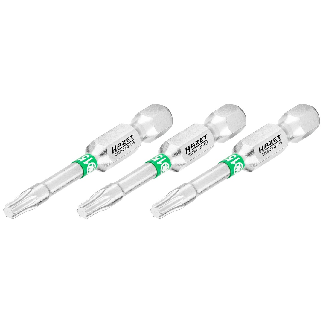 Hazet Bit 1/4 (6,3 mm) Sechskant massiv, Innen TX Profil, 3-tlg., SW T15