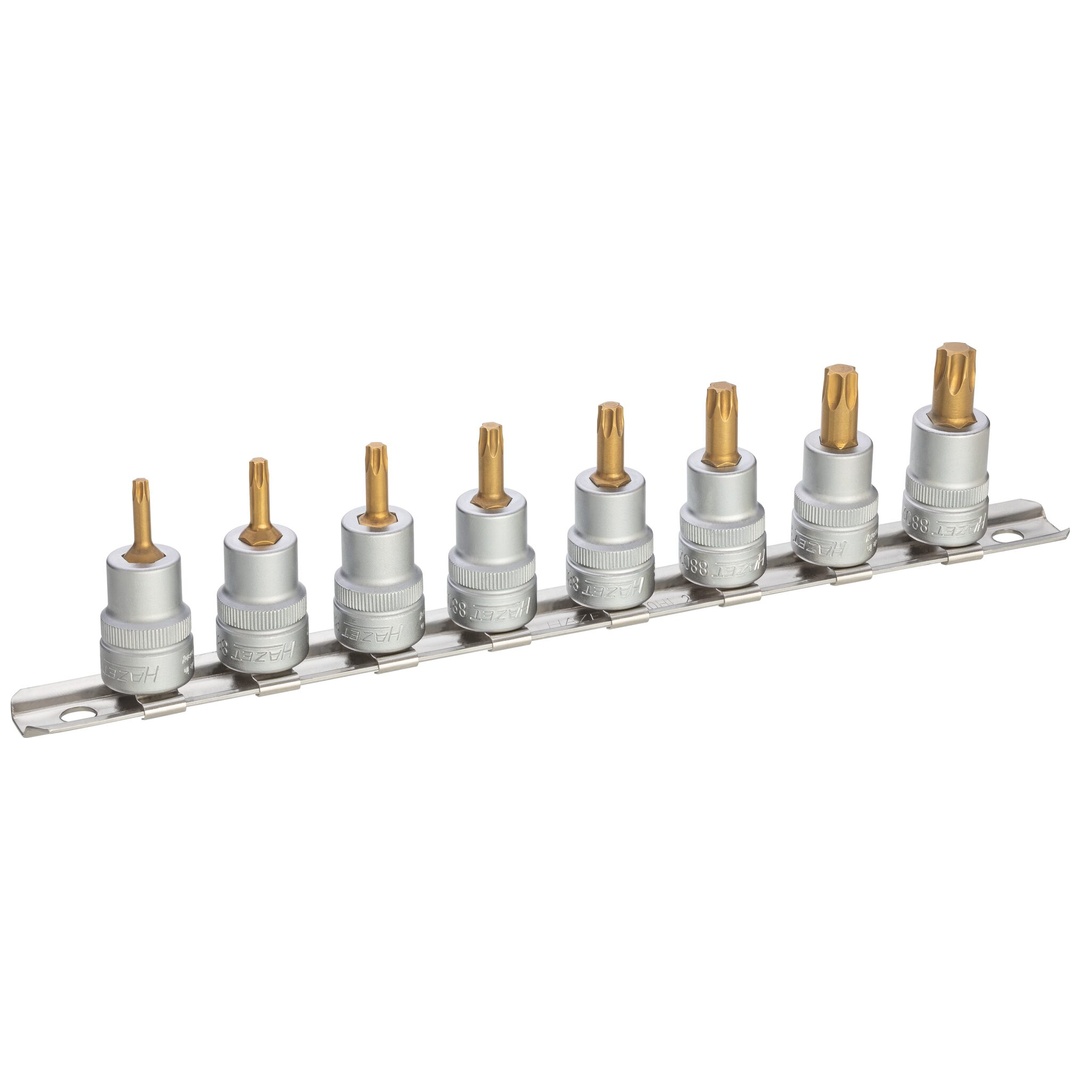 Hazet Steckschlüsseleinsatz Satz 8802T/8H, 3/8 (10 mm) Vierkant hohl, Innen TX Profil, 8-tlg., T15 - T50