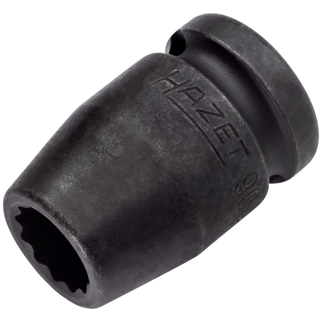 Hazet Schlag-Maschinenschrauber Steckschlüsseleinsatz 900SZ-12, 1/2 (12,5 mm) Vierkant hohl, Außen Doppelsechskant-Tractionsprofil, SW 12 mm
