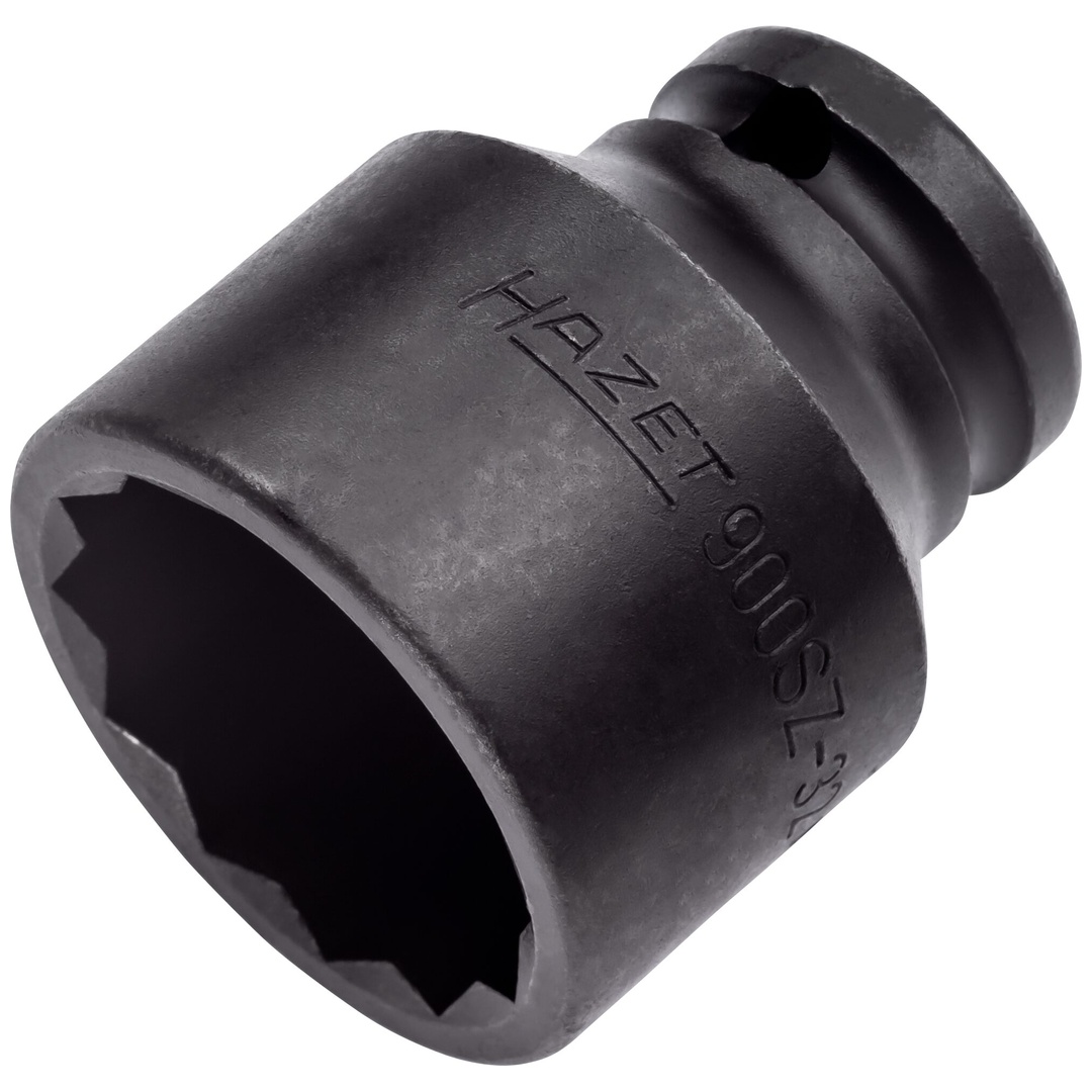 Hazet Schlag-Maschinenschrauber Steckschlüsseleinsatz 900SZ-32, 1/2 (12,5 mm) Vierkant hohl, Außen Doppelsechskant-Tractionsprofil, SW 32 mm