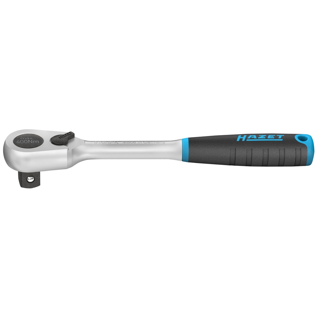 Hazet HiPer Feinzahn-Umschaltknarre, kurz 916HPK, 1/2 (12,5 mm) Vierkant massiv, Länge 200 mm