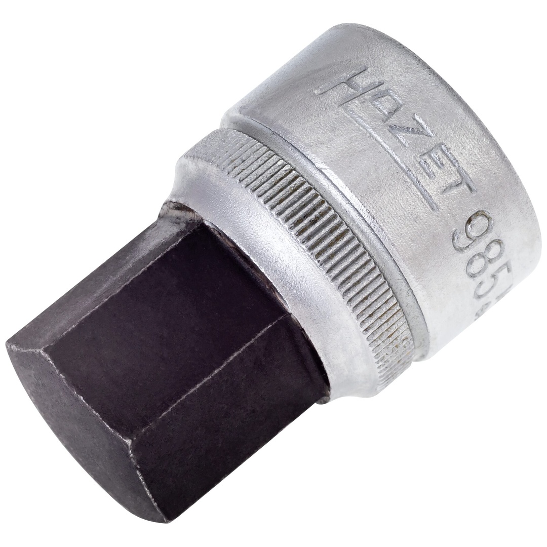 Hazet Schraubendreher-Steckschlüsseleinsatz 985-19, 1/2 (12,5 mm) Vierkant hohl, Innen Sechskant Profil, SW 19 mm