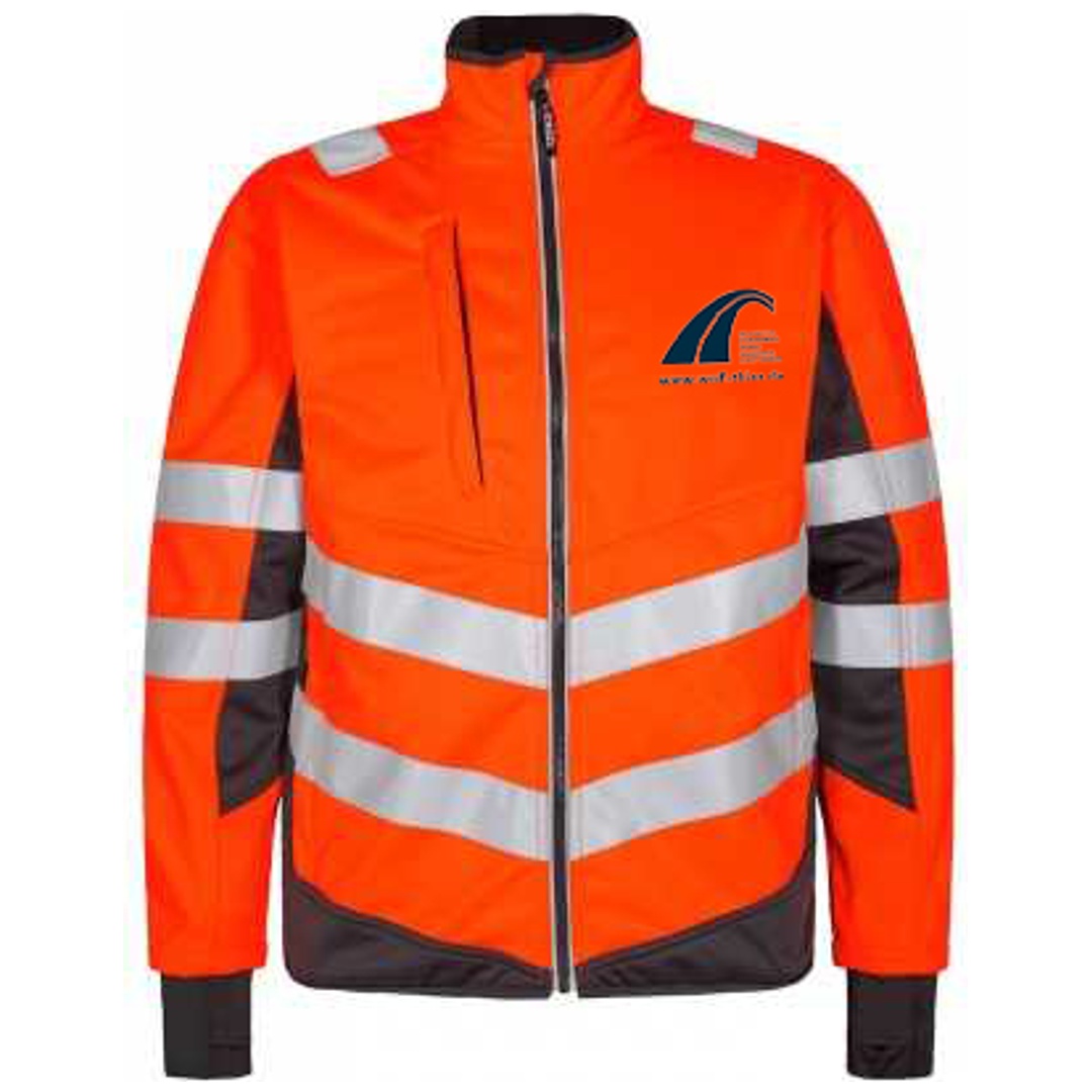 ENGEL Schwarzmann-Safety Softshelljacke 1158-237 m. Brustpatch Gr. M orange/blue ink 352355