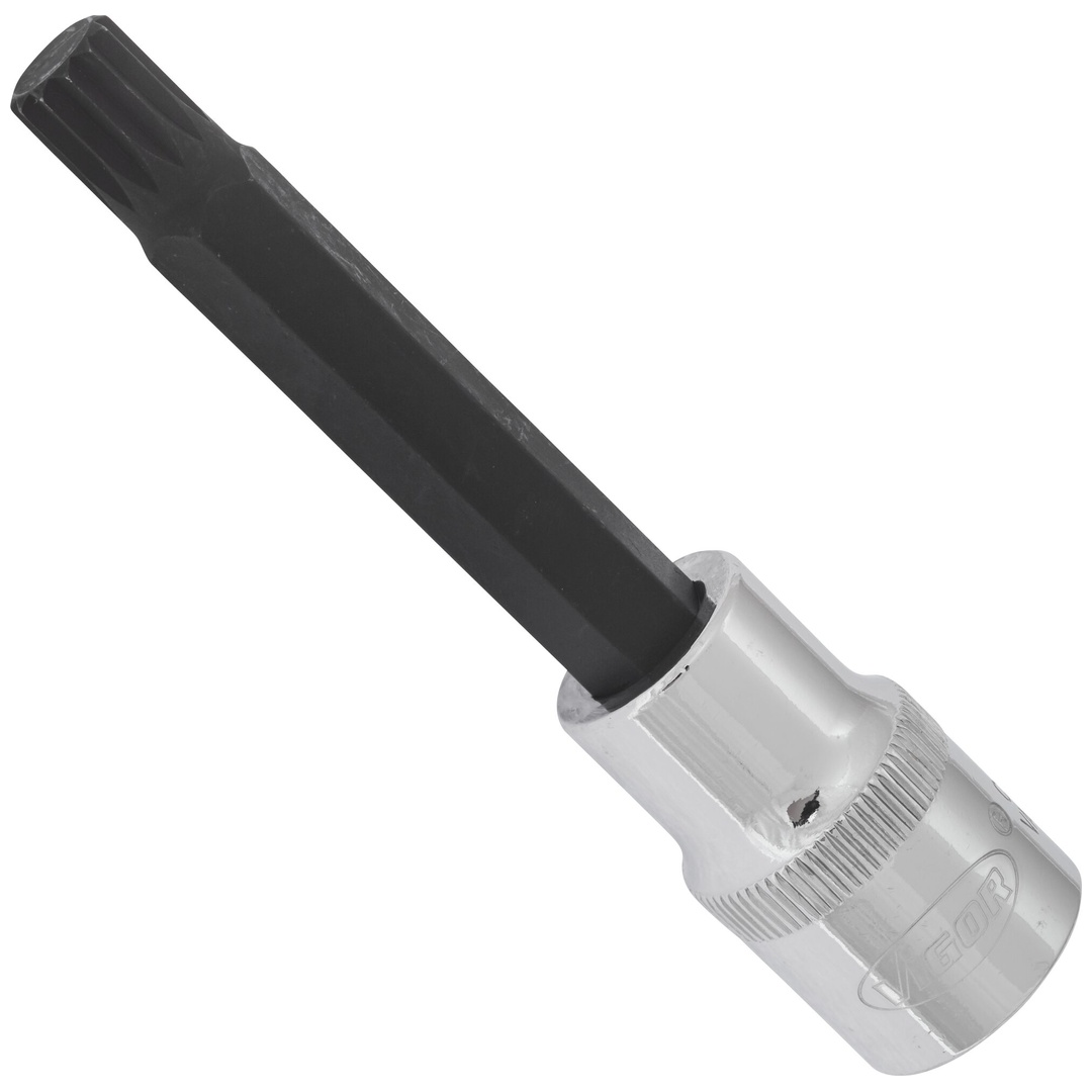 VIGOR Schraubendrehereinsatz, V2059, 1/2 (12,5 mm) Vierkant hohl, Innen Vielzahn Profil XZN, SW M10
