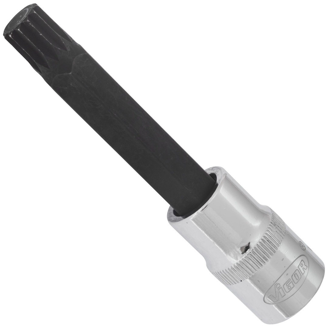 VIGOR Schraubendrehereinsatz, V2060, 1/2 (12,5 mm) Vierkant hohl, Innen Vielzahn Profil XZN, SW M12